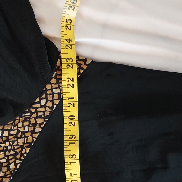 N.Y.P.L. Collection Women's Open Cardigan Slinky Black Brown Travel Sixe 1X - Picture 5 of 9